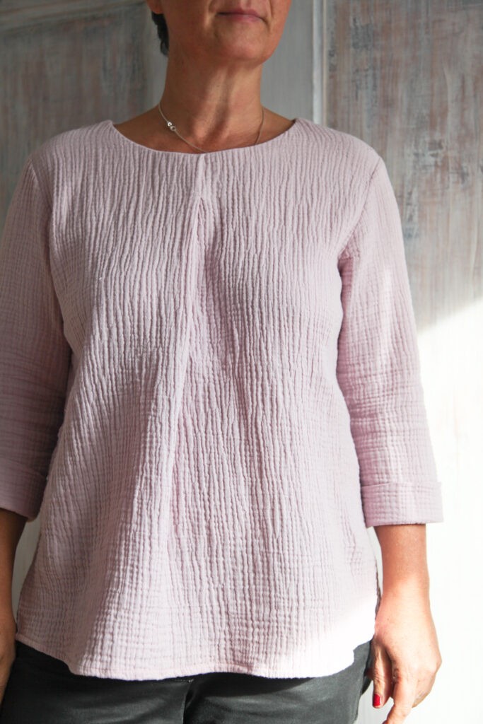 schnittmuster blusenshirt mit falte
