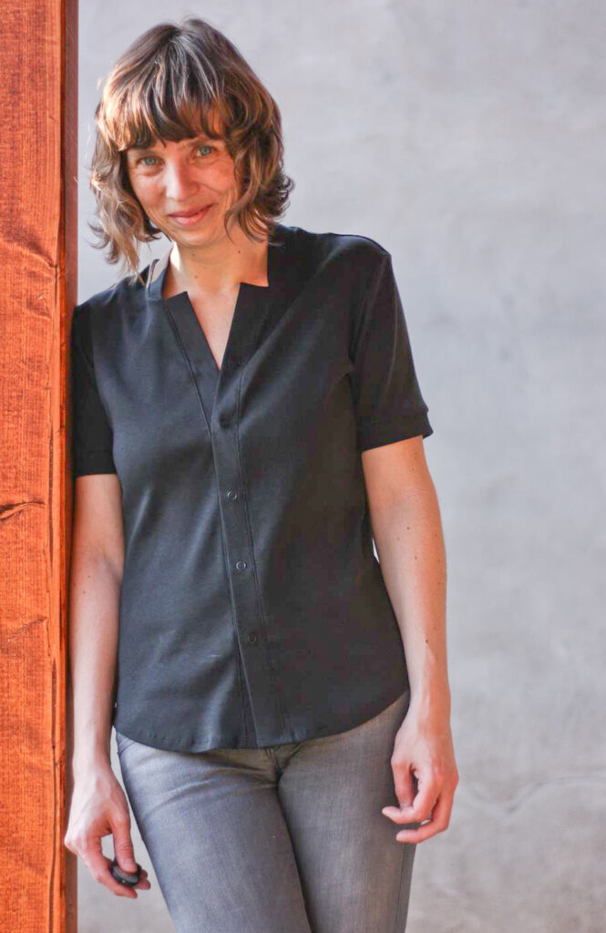 Jerseybluse genäht nach Schnittmuster umeko kurzarm