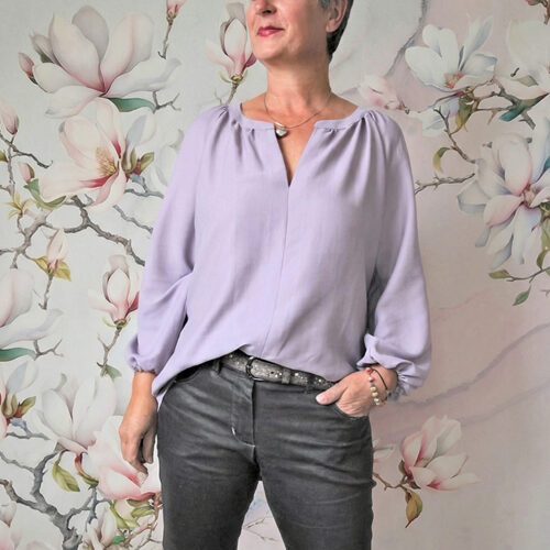 bluse mit Fältchen am Ausschnitt selber nähen