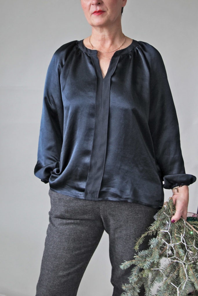 Schnittmuster Bohobluse in festlicher Ausführung aus Satin