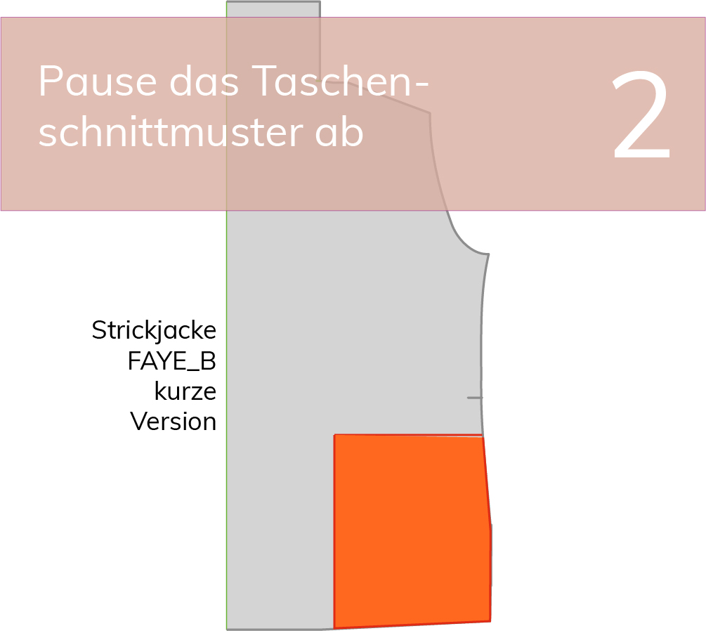 Schnittmuster für Eingrifftasche Strickjacke