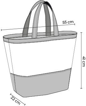 Maßangaben für die Tasche mit Boden von B-patterns