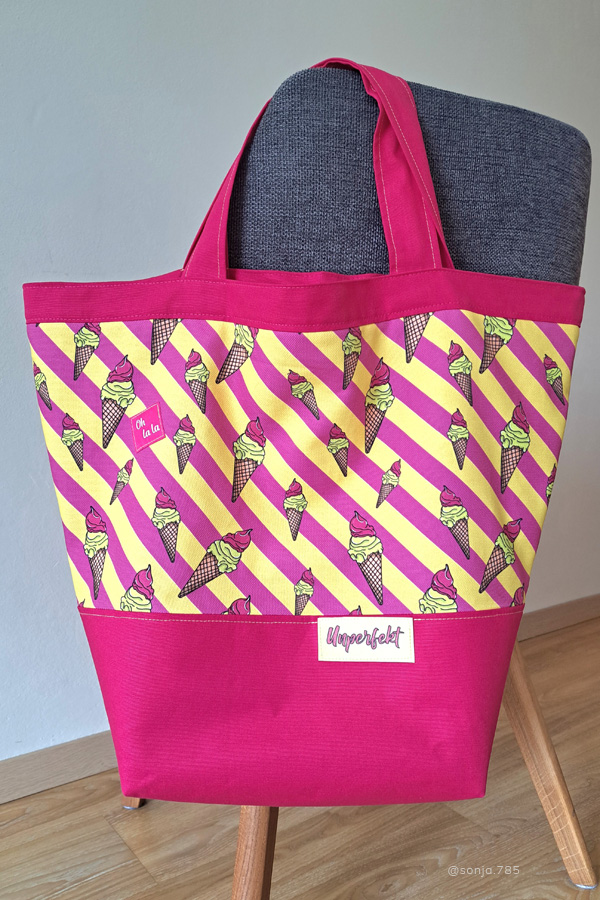 schnittmuster tasche mit boden carry go magenta streifen mit eis bpatterns